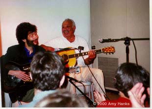 photo; Paul and his Dad playing at Clrion Music, January2000